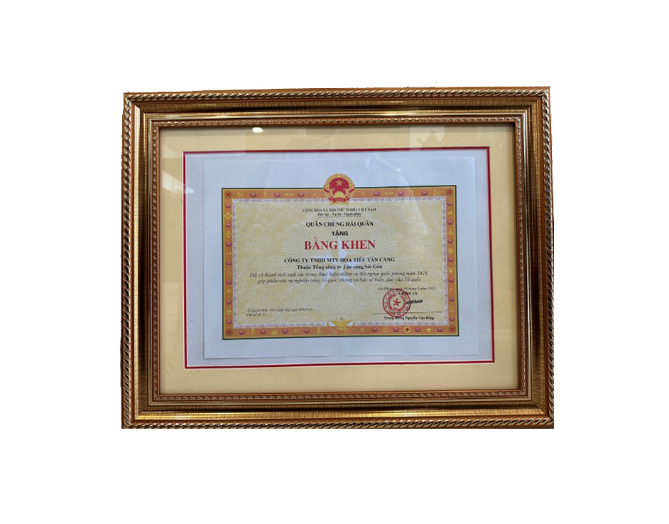 The Navy presents a Certificate of Commendation for outstanding achievements in foreign defense mission execution (2023).